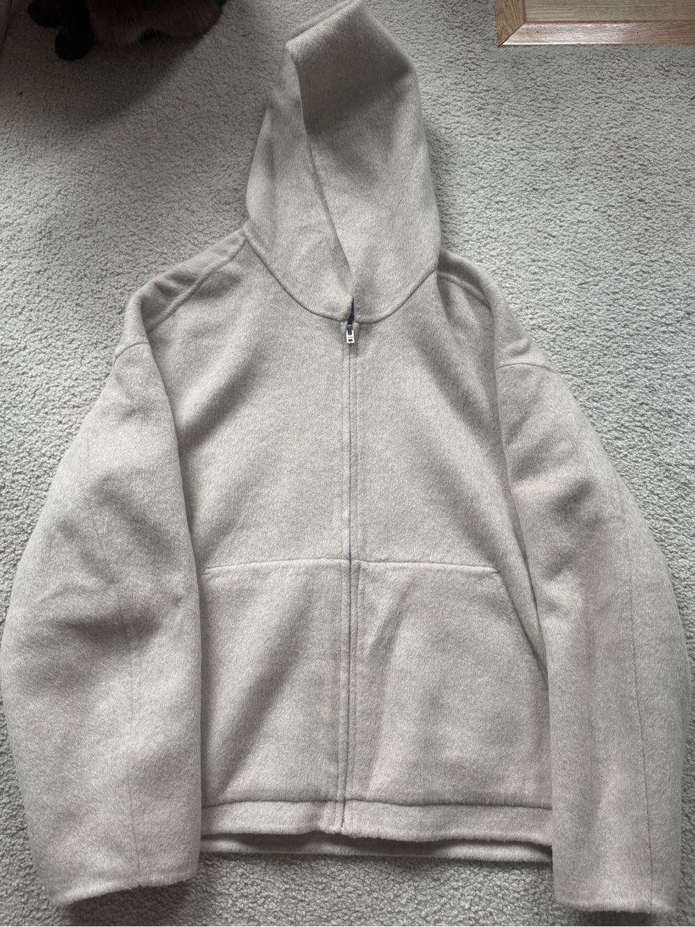 ACNE Studio Beige Doveria Double-Faced Wool Hooded Jacket Coat RRP $2270